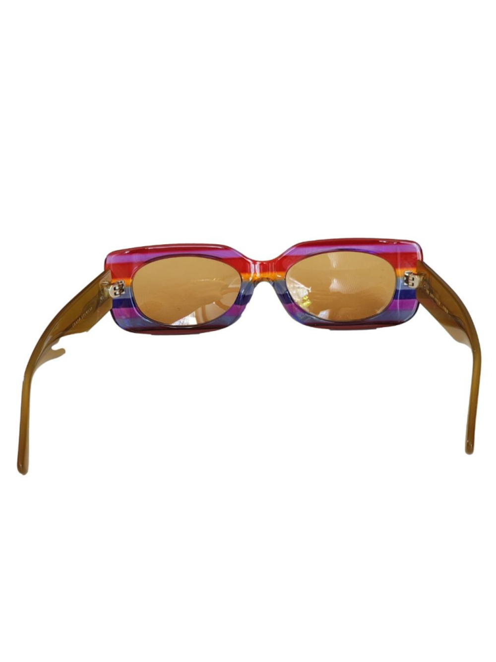 CRAP EYEWEAR NEW The Supa Phreek Rainbow Rectangular Sunglasses Red Purple - Picture 6 of 10